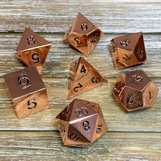 Simply Rose Gold Metal Dice Set