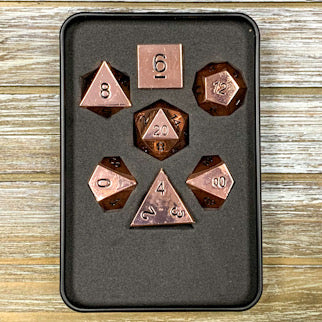 Simply Rose Gold Metal Dice Set